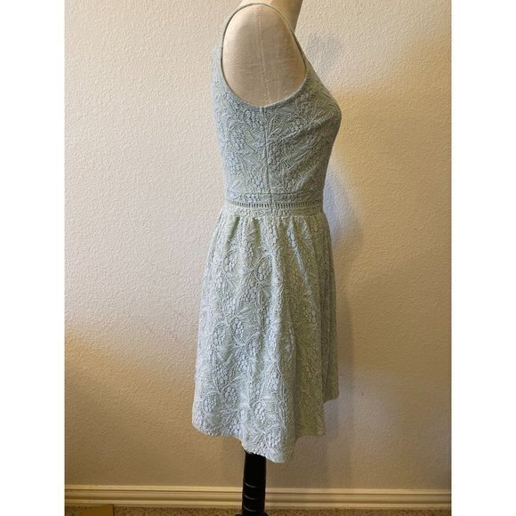 Women's Maurices Light‎ Mint Green Sleeveless Dress with Lace Size 5/6 - Picture 3 of 14